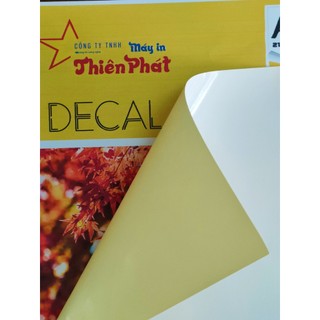 DECAL ĐẾ VÀNG KHỔ A3 / A4 -  DECAL BÓC DÁN