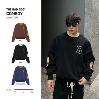 Áo Sweater Nam Nữ The Bad God Comedy Form Rộng Nỉ Nhung Cổ Tròn Thêu Logo Unisex Local Brand Áo Nỉ Dài Tay