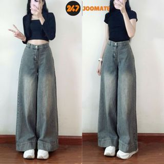  Quần Jeans Nữ Dài Suông Basic 247Joomate Mềm Mịn Diện Đi Làm Đi Học Đều Lịch Sự Xinh Xắn Màu Xanh Retro 668 P4K17 