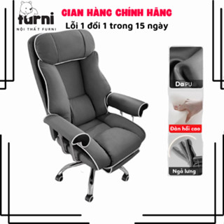 Ghế xoay văn phòng bọc da cao cấp 2 lớp, thoáng khí êm ái, có ngả lưng, kê chân nghỉ trưa