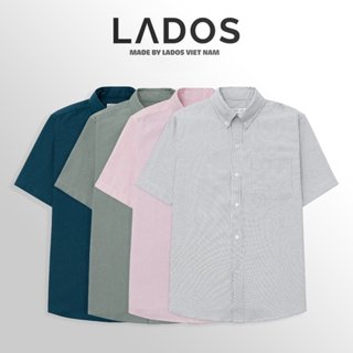 Áo sơ mi sọc nam ngắn tay vải oxford có túi LADOS-8127 năng động, thấm hút, dày dặn đứng form