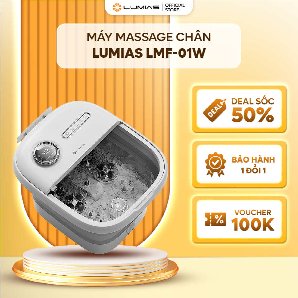 Máy massage chân Lumias LMF-01W - 500W - Gấp gọn thông minh - Massage với bong bóng