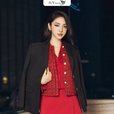 Áo Blazer Feline Allure nữ IVY moda MS 67M9058