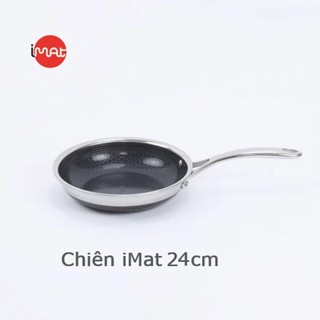 Chảo chiên iMat Hybrid Blackcube phủ chống dính gốm Ceramic màu đen, kích cỡ 24(cm)