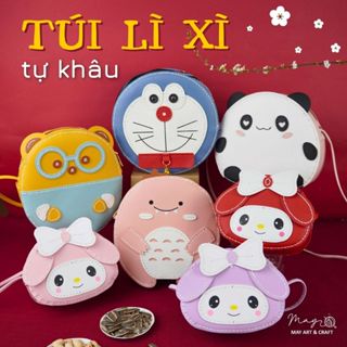 Set nguyên liệu khâu túi da đựng lì xì Tết handmade cho bé nhiều mẫu Tiệm tạp hóa nhà May (có hướng dẫn chi tiết)