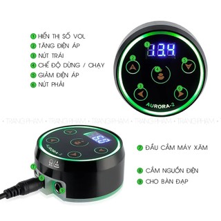 Bộ Nguồn Máy Xăm Aurora 2 Chính Hãng, Ổn Áp Máy Xăm Đa Năng Cảm Ứng