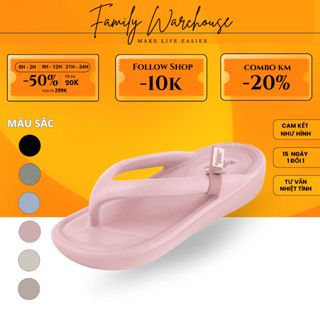 Dép nữ Thái Lan xỏ ngón Rubber Soul RBS 8 đúc cao su non siêu nhẹ êm chống trơn đế dày 4 cm