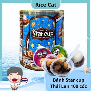 Hộp 100 Cốc Bánh Quy Socola viên giòn StarCup Thái Lan