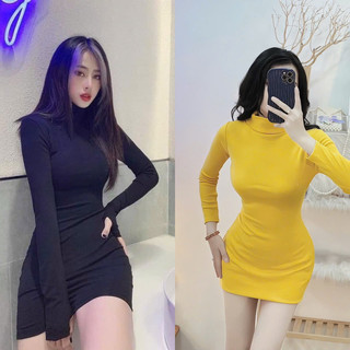 (Tết 2024) ĐẦM ĐỎ TAY DÀI CỔ LỌ NHÚN RÚT EO U117🍓🍓🍓 VÁY LEN DÁNG XOÈ CỔ TRÒN