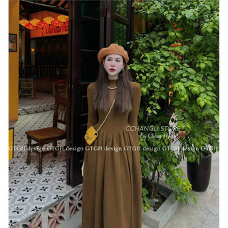 Váy len bồng dáng dài maxi