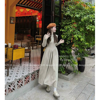 Váy len bồng dáng dài maxi