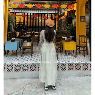 Váy len bồng dáng dài maxi