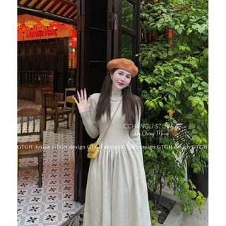 Váy len bồng dáng dài maxi