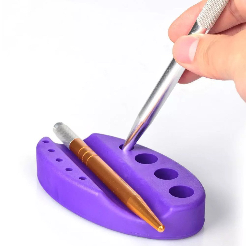 Combo 2 Đế đựng mực phun xăm SILICON đế máy phun xăm, cán phun xăm