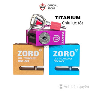 Ổ khoá đĩa xe máy ZORO TITANIUM,mẫu mới 2024,vật liệu nhẹ cao cấp ,rất cứng,chống gỉ chống nước