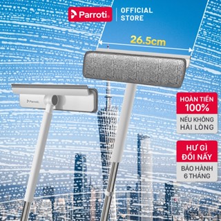 Cây Lau Kính Thông Minh 2 Trong 1, Vừa Chùi Kính Vừa Gạt Nước, Đầu Lau Rộng Linh Hoạt Parroty Shiny - SN05