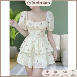 Set dồ bộ nữ bigsize45-90kg ÁO KIỂU HOA NHÍ + QUẦN ĐÙi