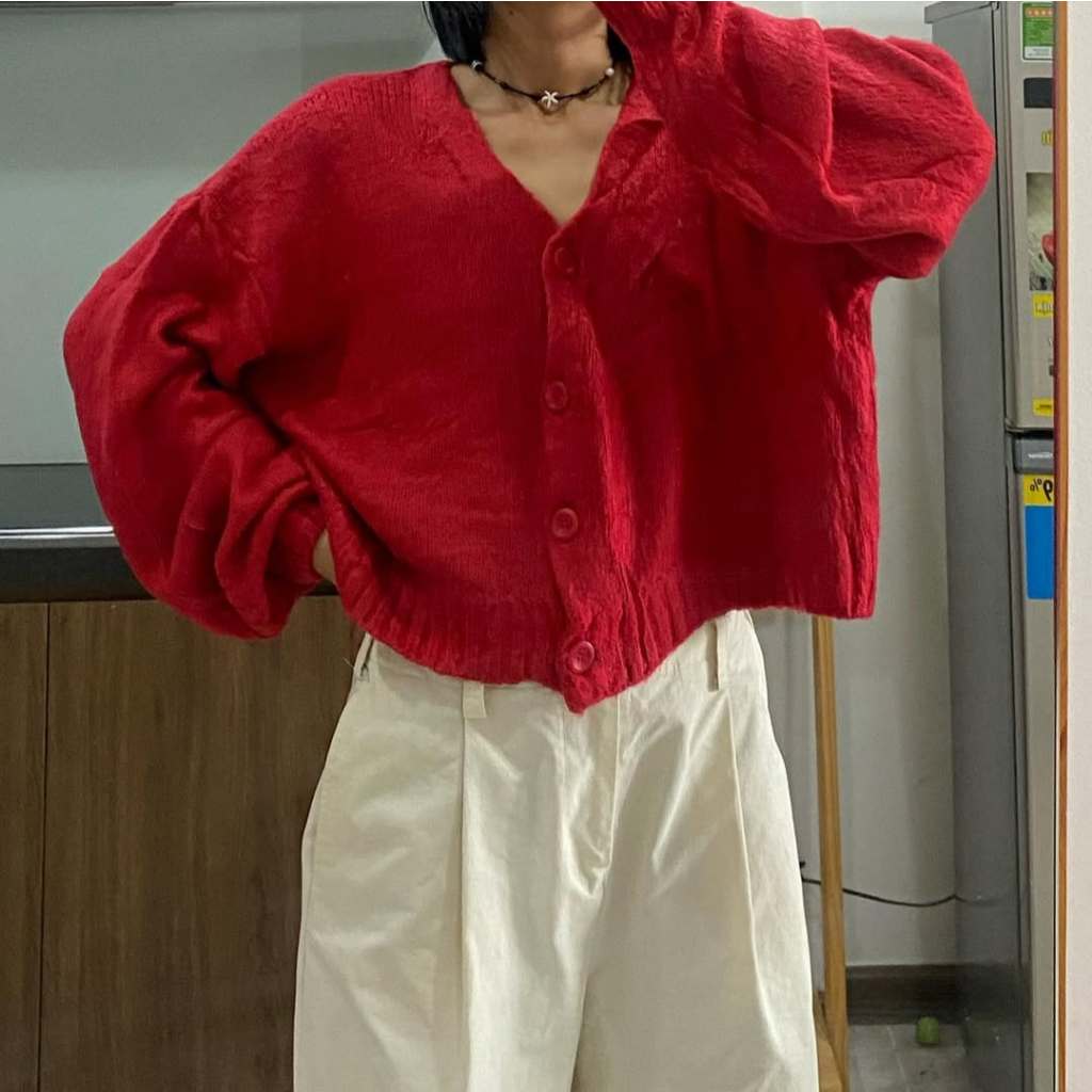 Áo Khoác Cardigan Nhật Secondhand-Áo Khoác Cardigan-Áo Khoác Cardigan Vặn Thừng-Áo Khoác Nữ-Áo Len-Á
