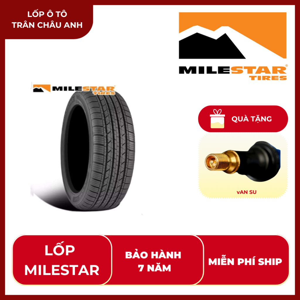 Lốp ô tô Milestar đủ size| Lốp chính hãng - êm ái - bảo hành 7 năm