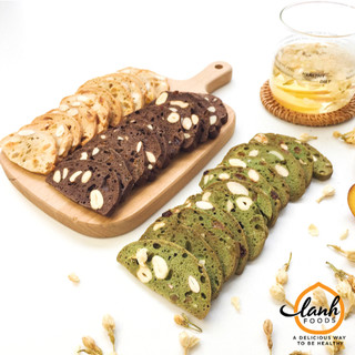 Bánh Biscotti Nguyên Cám Matcha Không Đường, Bánh Ngũ Cốc Ăn Kiêng Dinh Dưỡng Eatclean - LANHFOODS