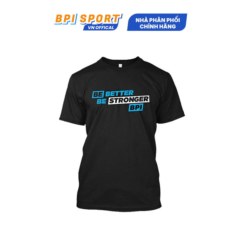 Áo Thun Ngắn Tay Dáng Thể Thao Thoáng Mát BPI BE BETTER BE STRONGER Màu Đen