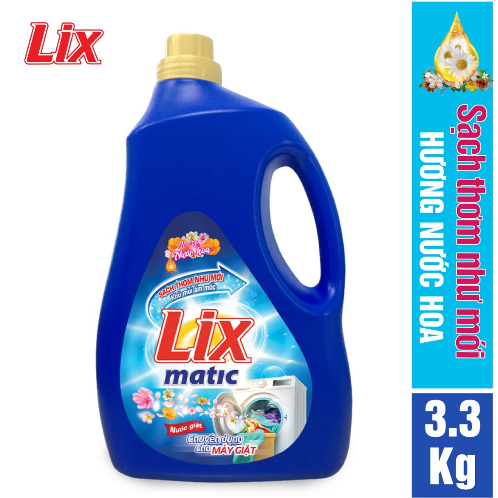 Nước giặt LIX matic hương nước hoa 3.3kg NGM03 - Chuyên dụng cho máy giặt