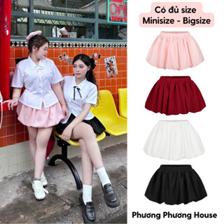 Chân Váy Bí Xoè 2 Lớp Minisize Bigsize Có Quần Bảo Hộ Phương Phương House Nữ Women Top CV04