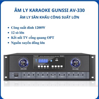 Amply karaoke bluetooth, Đẩy liền vang Gunssi AV 330. Âm ly công suất lớn, đánh loa bass 30, 40. Bảo hành 12 tháng