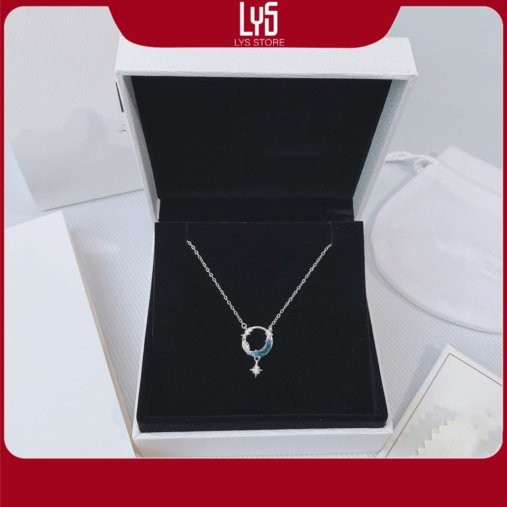 Dây chuyền bạc nữ Moonstone Ocean Silver Necklace 6353 - Dây chuyền chuẩn Bạc