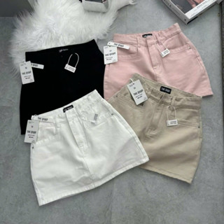 Chân Váy Jean Ngắn Vải QC Cao Cấp Dày Dặn Túi Vuông Có Lót Quần Dáng Váy Chữ A CV110