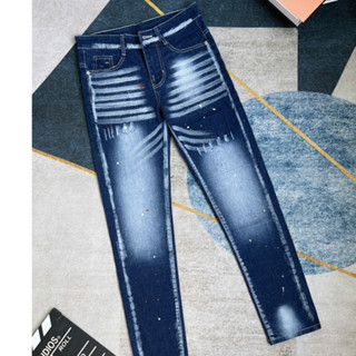 quần bò jean nam dài DSQ xanh rách vẩy sơn đẹp cá tính bụi bặm,chất jean dày mềm co giãn nhiều mẫu mới
