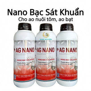 Ag Nano - Nano bạc sát khuẩn chuyên dùng cho ao nuôi tôm mật độ cao, ao bạt - Chai 1 lít