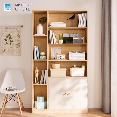[Chỉ giao lắp tại TP.HCM] Tủ Gỗ Đa Năng Để Đồ, Để Sách Màu Trắng Oak Thương Hiệu SIB Decor KSG72
