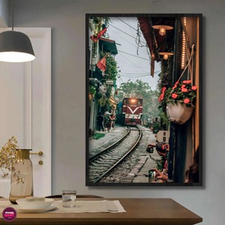 Tranh treo tường chất liệu Canvas, chủ đề Hà Nội Xưa Vintage, decor quán cafe, phòng làm việc