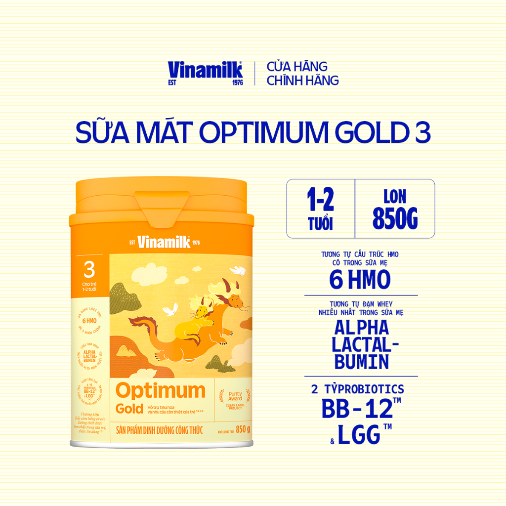 Sữa bột Optimum Gold 3 - Hộp thiếc 850g