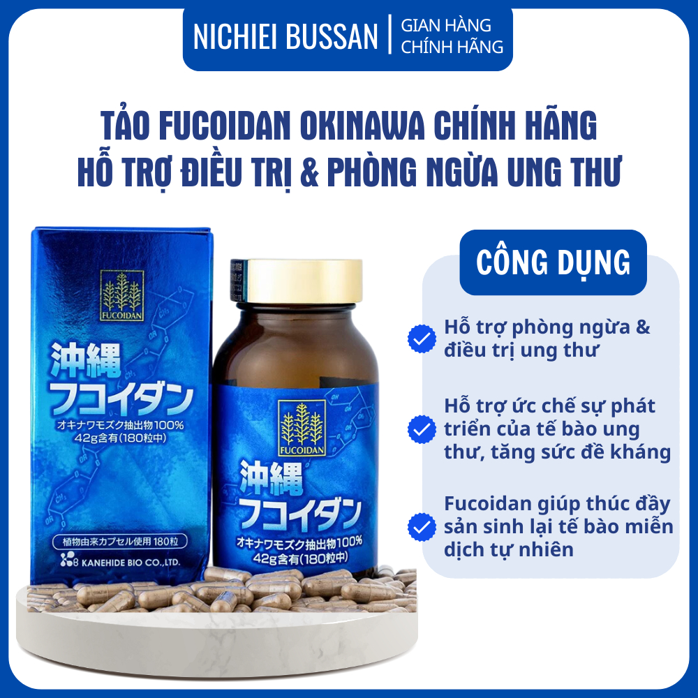 Viên Tảo Hỗ Trợ Ung Thư Fucoidan Okinawa Xanh
