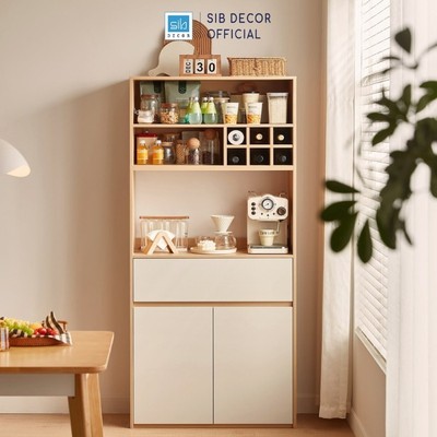 [Giao lắp tại TP.HCM] Tủ Bếp Gỗ Đa Năng Có Ô Để Vang Hiện Đại Thương Hiệu SIB Decor KG67