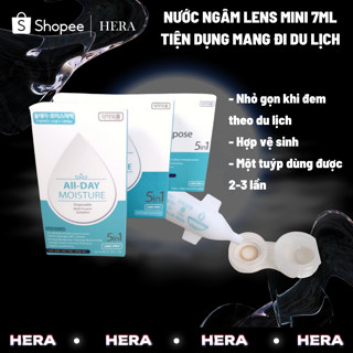 Nước Ngâm Lens Mini 7ml Hàn Quốc Dung Dịch Rửa Kính Áp Tròng Mang Đi Tiện Dụng - Hera Lens