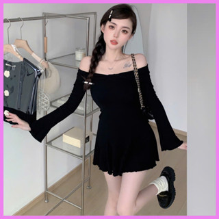 Đầm Body Trễ Vai Dài Tay RANSHI Mặc Noel Tết Hở Vai Siêu Xinh Cho Nữ, Váy Body Trễ Vai Dài Tay Dày Dặn