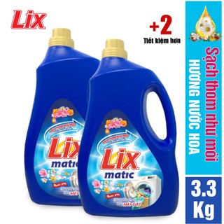  COMBO 2 chai nước giặt LIX matic hương nước hoa  2 chai x 3.3kg  NGM03 - Chuyên dụng cho máy giặt 