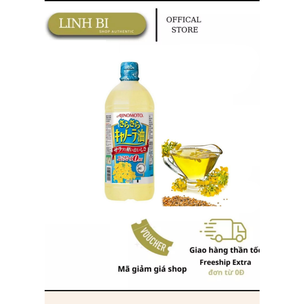 Dầu ăn hoa cải 1 lít Ajinomoto 10/2027