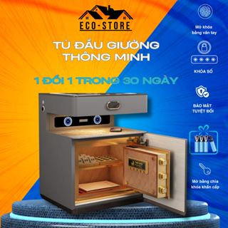 Tủ Đầu Giường ECO-STORE Tab Đầu Giường Kết Hợp Két Sắt Thông Minh Loa BLT, Đèn Led 3 Chế Độ