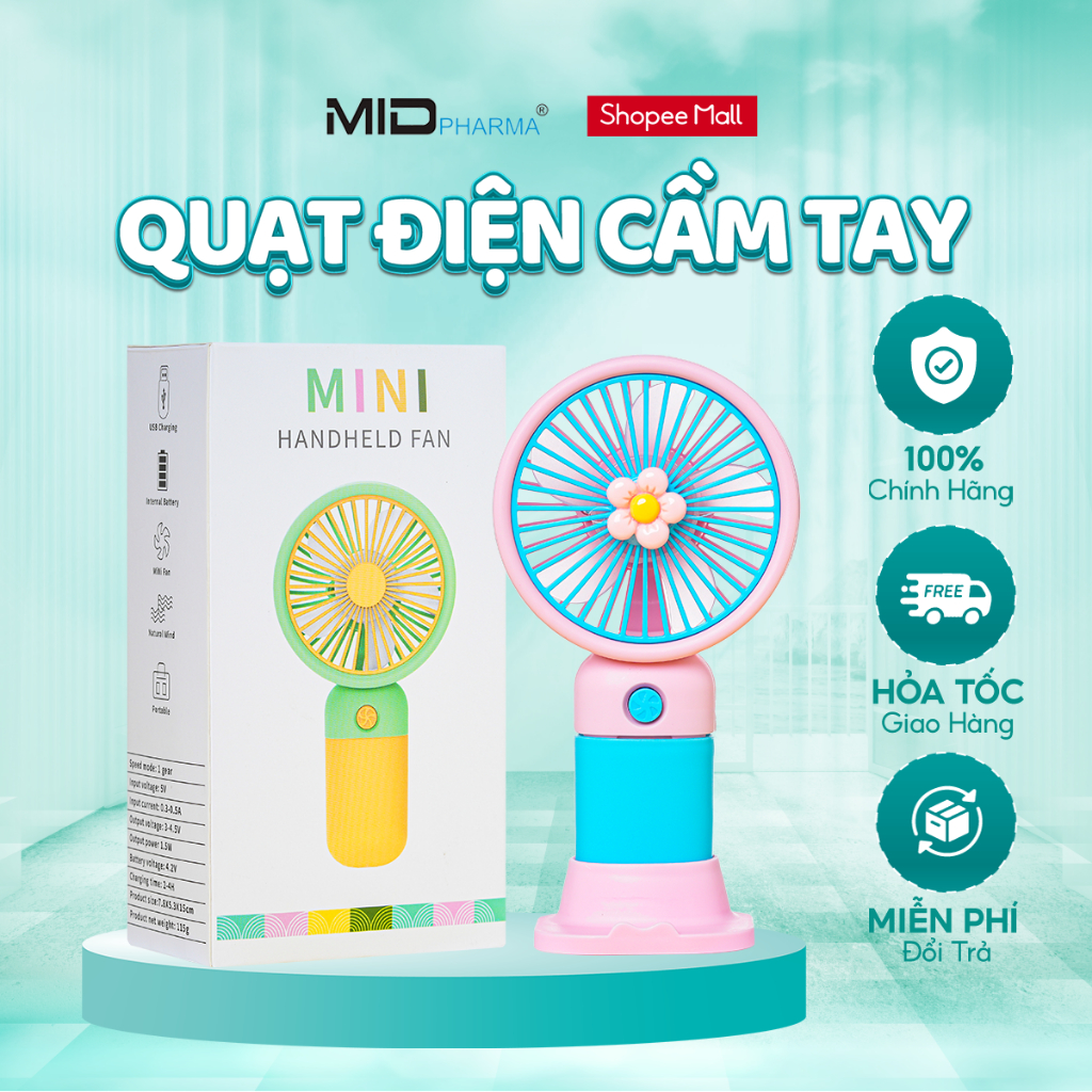 Quạt tích điện mini cầm tay Handheld Fan