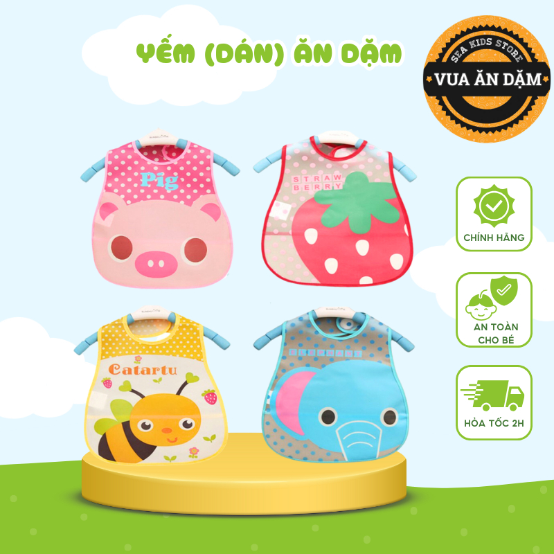 Yếm (Dán) Ăn Dặm Có Máng Cho Bé
