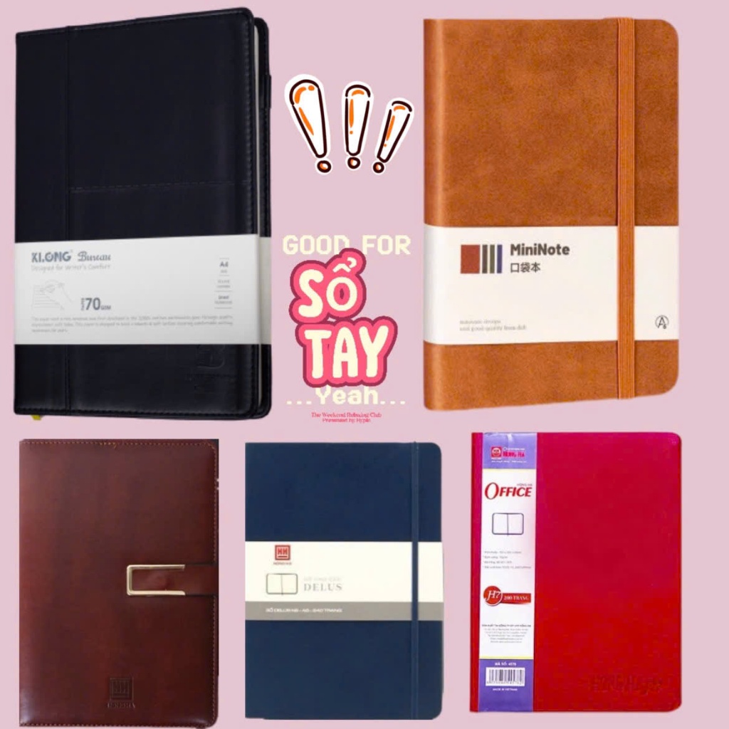 Sổ bìa đen cứng - mềm A4/ A5/B5/A6 200- 500 trang; Sổ da cao cấp ghi chép cho văn phòng sang trọng, 