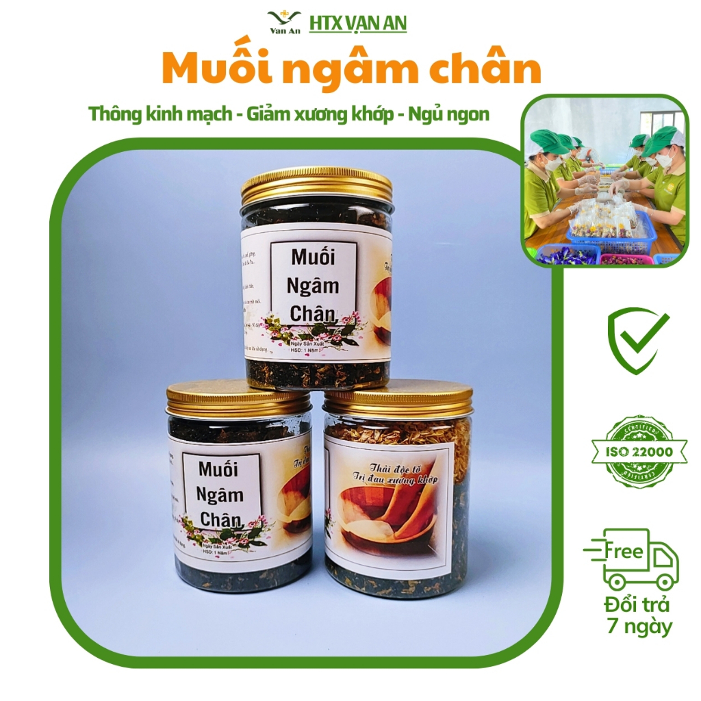 Muối ngâm chân thảo mộc Vạn An khử mùi 500g, Hỗ trợ giảm sưng phù, giúp ngủ ngon, làm giảm mệt mỏi…..