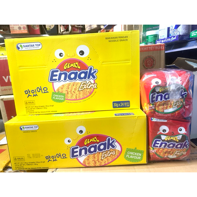  Thùng 24 Gói Snack Mì Hương Gà Enaak 30g 