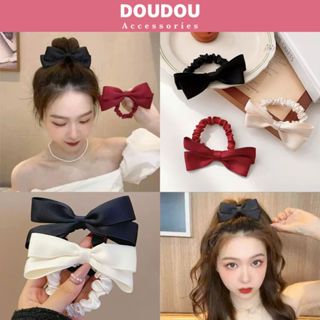  Dây cột tóc Doudou Scrunchies Dây buộc tóc vải lụa Cột tóc nơ phong cách Hàn Quốc thời trang FQ022 
