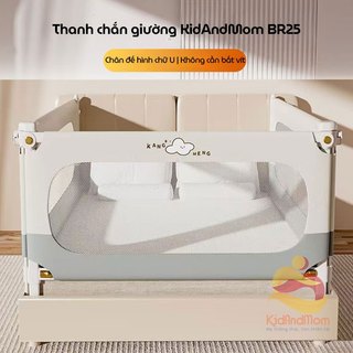 Thanh chắn giường cho bé an toàn KidAndMom BR25 cao 105cm chống kẹt, chống vấp ngã, nâng hạ 2 đầu