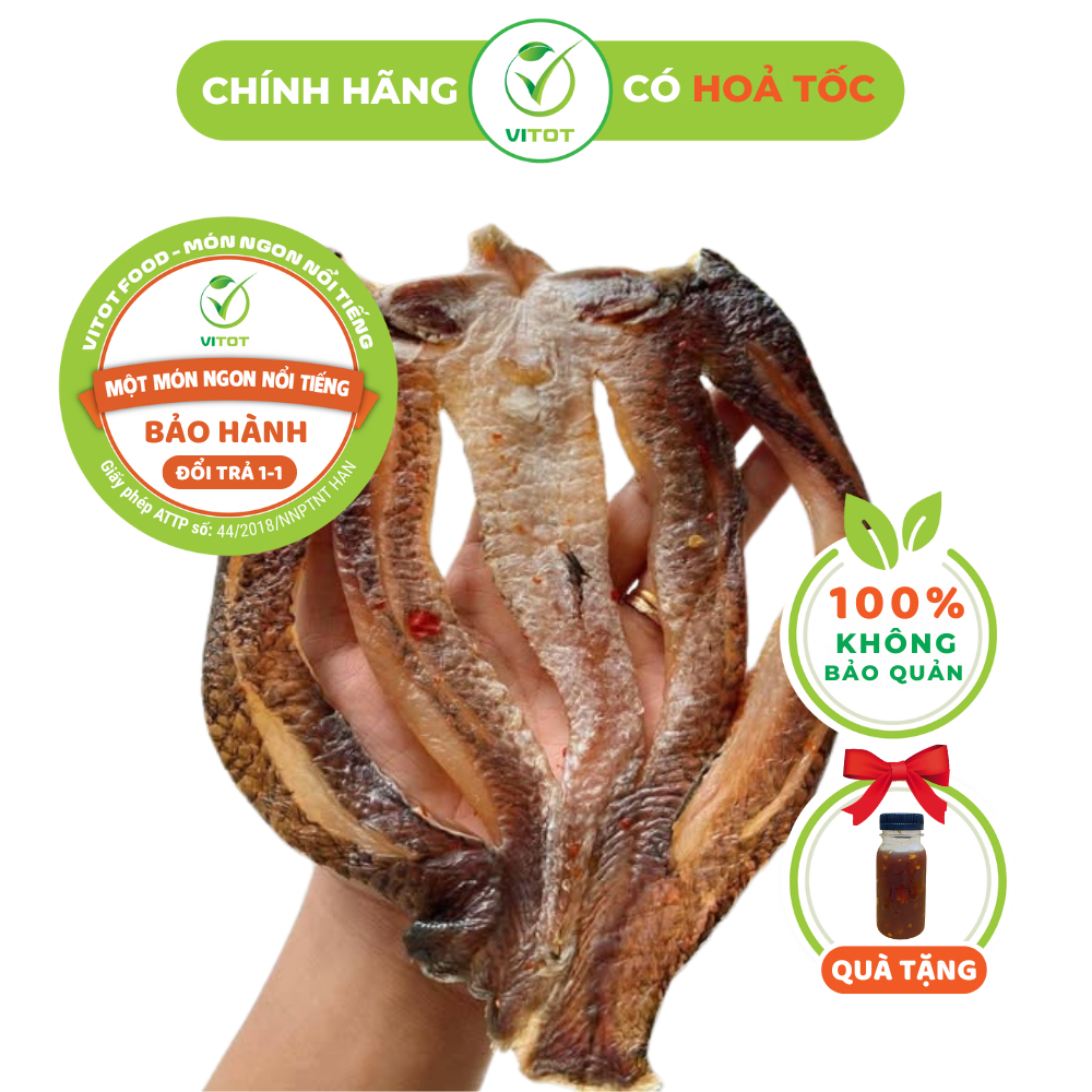 [HỎA TỐC] Khô Cá Lóc 3 Nắng VITOT Hàng Chuẩn Loại 1 Đặc Sản Đồng Tháp, Được Phơi Đủ Nắng Thịt Thơm Dai Ngon